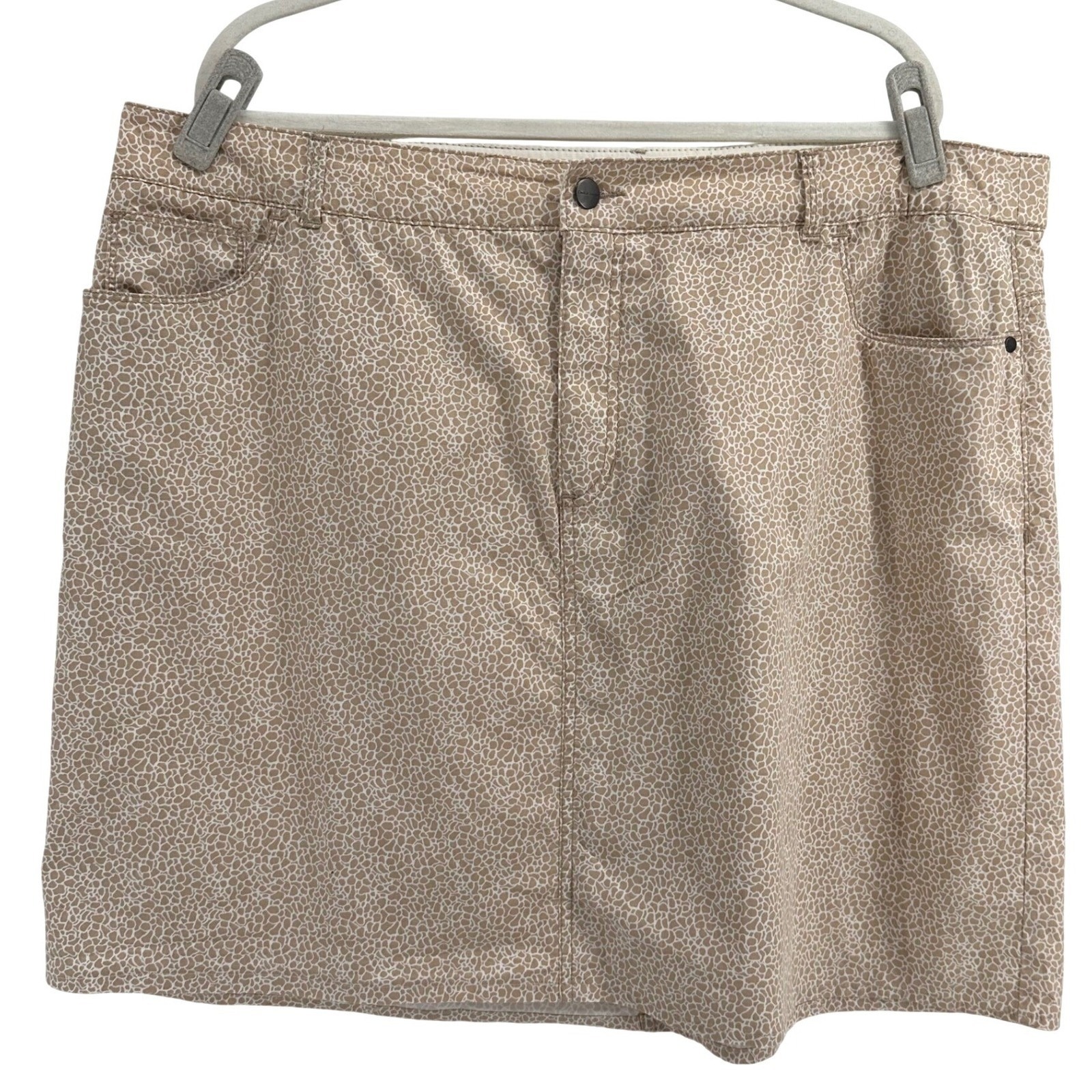 Coldwater Creek Mini Skirt Animal Print Stretch Cotton 5-Pocket 18w Festival